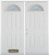 74 In. x 82 In. Fan Lite 4-Panel Pre-Finished White Double Steel Entry Door with Astragal and Brickmould