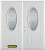 74 In. x 82 In. 3/4 Oval Lite Pre-Finished White Double Steel Entry Door with Astragal and Brickmould