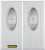 74 In. x 82 In. 3/4 Oval Lite Pre-Finished White Double Steel Entry Door with Astragal and Brickmould