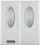 74 In. x 82 In. 3/4 Oval Lite Pre-Finished White Double Steel Entry Door with Astragal and Brickmould