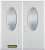 74 In. x 82 In. 3/4 Oval Lite Pre-Finished White Double Steel Entry Door with Astragal and Brickmould