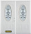 74 In. x 82 In. 3/4 Oval Lite Pre-Finished White Double Steel Entry Door with Astragal and Brickmould