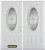 74 In. x 82 In. 3/4 Oval Lite Pre-Finished White Double Steel Entry Door with Astragal and Brickmould