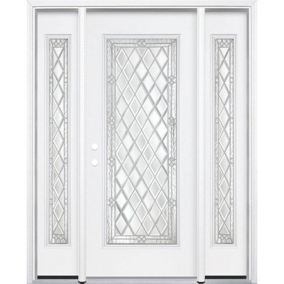 67"x80"x4 9/16" Halifax Nickel Full Lite Right Hand Entry Door with Brickmould