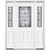 69"x80"x6 9/16" Providence Antique Black Half Lite Right Hand Entry Door with Brickmould