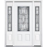 67"x80"x4 9/16" Providence Antique Black 3/4 Lite Right Hand Entry Door with Brickmould