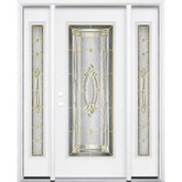 69"x80"x6 9/16" Providence Brass Full Lite Right Hand Entry Door with Brickmould