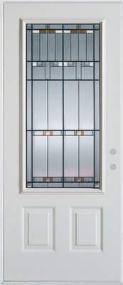3/4 Lite 2-Panel Painted Steel Entry Door
