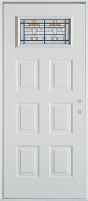 Rectangular Lite 6-Panel Painted Steel Entry Door