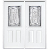 64"x80"x6 9/16" Providence Nickel Half Lite Right Hand Entry Door with Brickmould