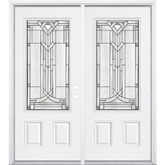 72"x80"x4 9/16" Chatham Antique Black 3/4 Lite Left Hand Entry Door with Brickmould