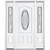 69"x80"x6 9/16" Providence Nickel 3/4 Oval Lite Left Hand Entry Door with Brickmould