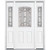 69"x80"x6 9/16" Elmhurst Antique Black Half Lite Left Hand Entry Door with Brickmould