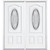 72"x80"x4 9/16" Providence Nickel 3/4 Oval Lite Left Hand Entry Door with Brickmould