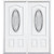 64"x80"x4 9/16" Providence Nickel 3/4 Oval Lite Right Hand Entry Door with Brickmould