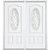 68"x80"x6 9/16" Halifax Nickel 3/4 Oval Lite Left Hand Entry Door with Brickmould