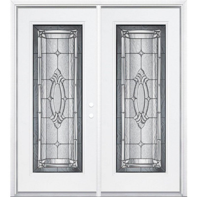 68"x80"x4 9/16" Providence Antique Black Full Lite Left Hand Entry Door with Brickmould