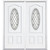 72"x80"x6 9/16" Halifax Antique Black 3/4 Oval Lite Right Hand Entry Door with Brickmould