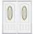 72"x80"x4 9/16" Providence Brass 3/4 Oval Lite Left Hand Entry Door with Brickmould
