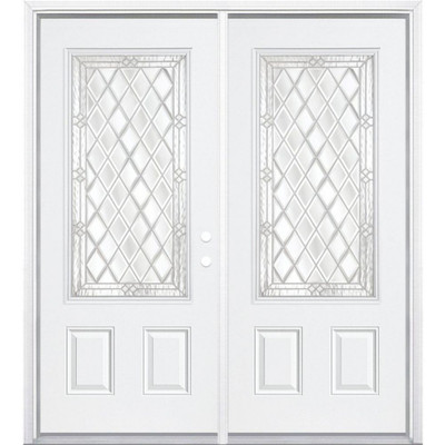 68"x80"x4 9/16" Halifax Nickel 3/4 Lite Left Hand Entry Door with Brickmould