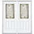 68"x80"x6 9/16"Providence Brass Half Lite Right Hand Entry Door with Brickmould