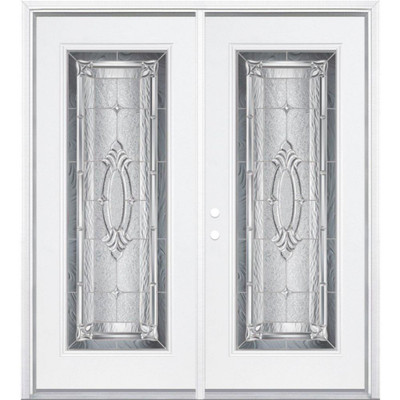 68"x80"x6 9/16" Providence Nickel Full Lite Right Hand Entry Door with Brickmould