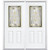 72"x80"x6 9/16" Providence Brass Half Lite Left Hand Entry Door with Brickmould