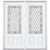 64"x80"x4 9/16" Halifax Antique Black 3/4 Lite Left Hand Entry Door with Brickmould