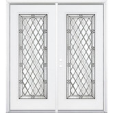 64"x80"x6 9/16" Halifax Antique Black Full Lite Right Hand Entry Door with Brickmould