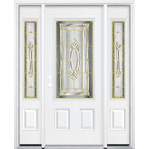 65"x80"x4 9/16" Providence Brass 3/4 Lite Right Hand Entry Door with Brickmould