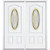 72"x80"x4 9/16" Providence Brass 3/4 Oval Lite Right Hand Entry Door with Brickmould