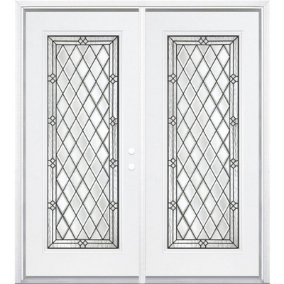 68"x80"x4 9/16" Halifax Antique Black Full Lite Left Hand Entry Door with Brickmould