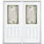 68"x80"x6 9/16" Providence Brass Half Lite Left Hand Entry Door with Brickmould