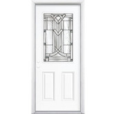 32 In. x 80 In. x 6 9/16 In. Chatham Antique Black Half Lite Right Hand Entry Door with Brickmould