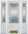 64 In. x 82 In. 3/4 Lite 2-Panel Pre-Finished White Steel Entry Door with Sidelites and Brickmould