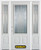 64 In. x 82 In. 3/4 Lite 2-Panel Pre-Finished White Steel Entry Door with Sidelites and Brickmould