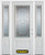 64 In. x 82 In. 3/4 Lite 2-Panel Pre-Finished White Steel Entry Door with Sidelites and Brickmould