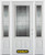 64 In. x 82 In. 3/4 Lite 2-Panel Pre-Finished White Steel Entry Door with Sidelites and Brickmould