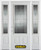 64 In. x 82 In. 3/4 Lite 2-Panel Pre-Finished White Steel Entry Door with Sidelites and Brickmould