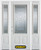 64 In. x 82 In. 3/4 Lite 2-Panel Pre-Finished White Steel Entry Door with Sidelites and Brickmould