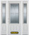 64 In. x 82 In. 3/4 Lite 2-Panel Pre-Finished White Steel Entry Door with Sidelites and Brickmould