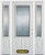 64 In. x 82 In. 3/4 Lite 2-Panel Pre-Finished White Steel Entry Door with Sidelites and Brickmould