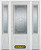 64 In. x 82 In. 3/4 Lite 2-Panel Pre-Finished White Steel Entry Door with Sidelites and Brickmould