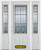 64 In. x 82 In. 3/4 Lite 2-Panel Pre-Finished White Steel Entry Door with Sidelites and Brickmould