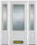 64 In. x 82 In. 3/4 Lite 2-Panel Pre-Finished White Steel Entry Door with Sidelites and Brickmould