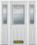 68 In. x 82 In. 1/2 Lite 2-Panel Pre-Finished White Steel Entry Door with Sidelites and Brickmould