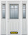 68 In. x 82 In. 1/2 Lite 2-Panel Pre-Finished White Steel Entry Door with Sidelites and Brickmould