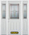 68 In. x 82 In. 1/2 Lite 2-Panel Pre-Finished White Steel Entry Door with Sidelites and Brickmould