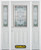 68 In. x 82 In. 1/2 Lite 2-Panel Pre-Finished White Steel Entry Door with Sidelites and Brickmould