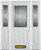 68 In. x 82 In. 1/2 Lite 2-Panel Pre-Finished White Steel Entry Door with Sidelites and Brickmould